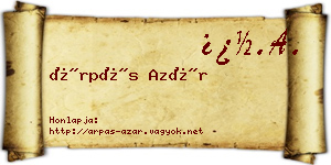 Árpás Azár névjegykártya